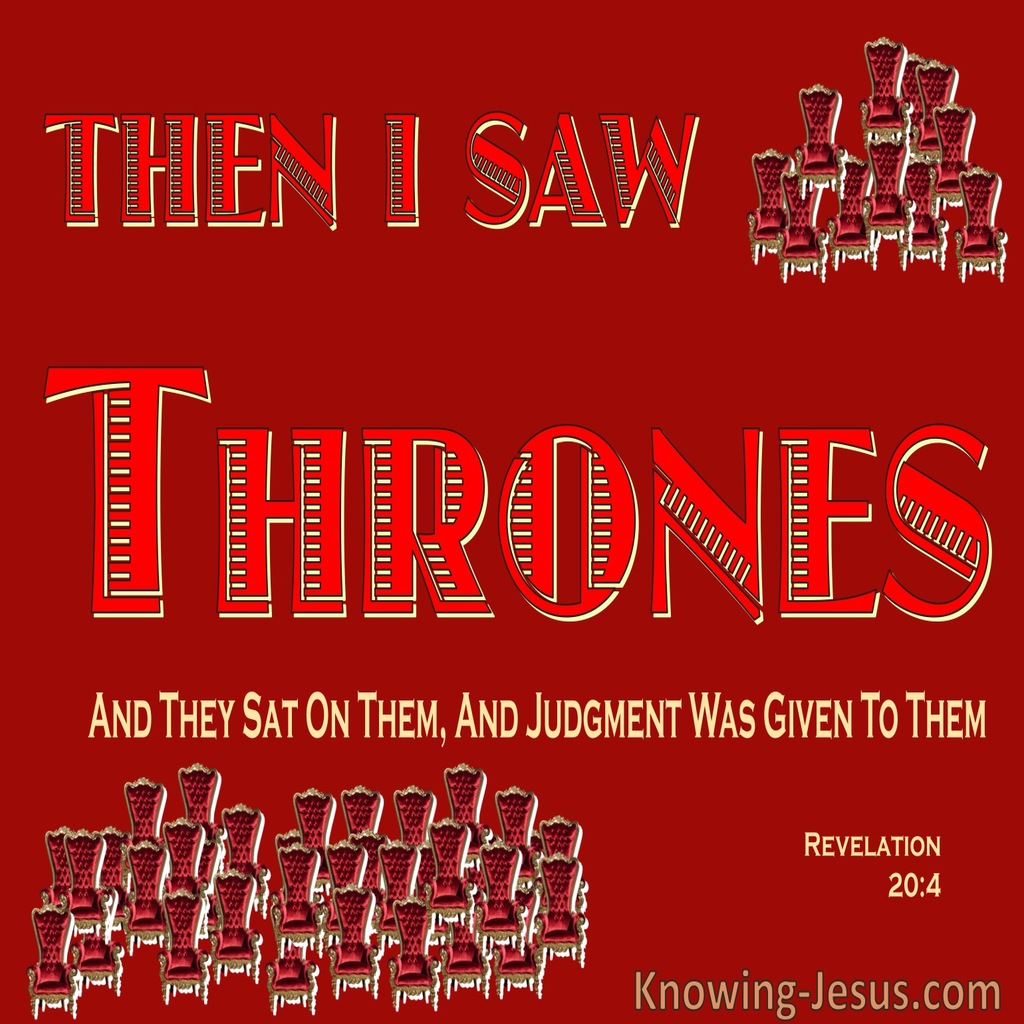 Revelation 20:4 The Souls Of Those Beheaded For Their Testimony (red)